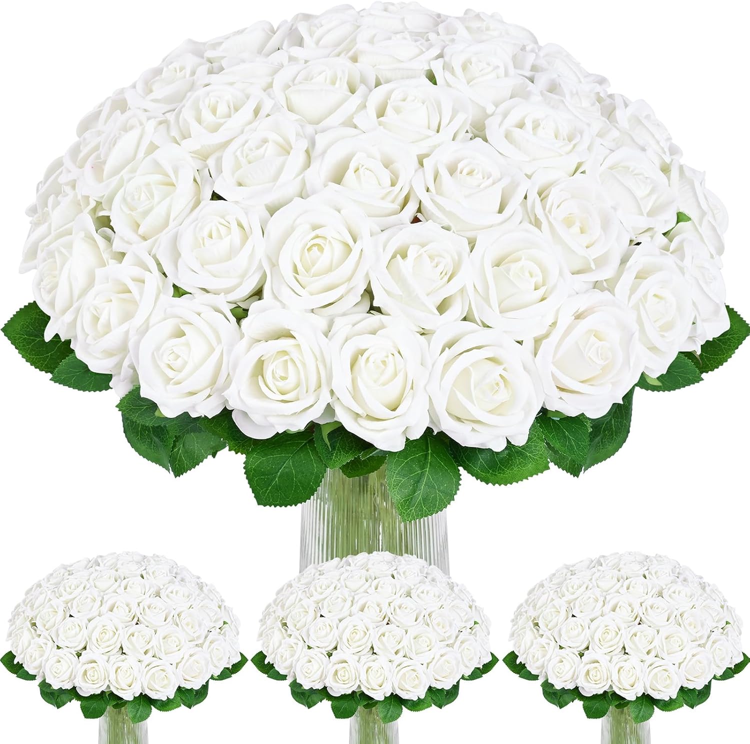 Velvet Luxe Black Artificial Flowers — White