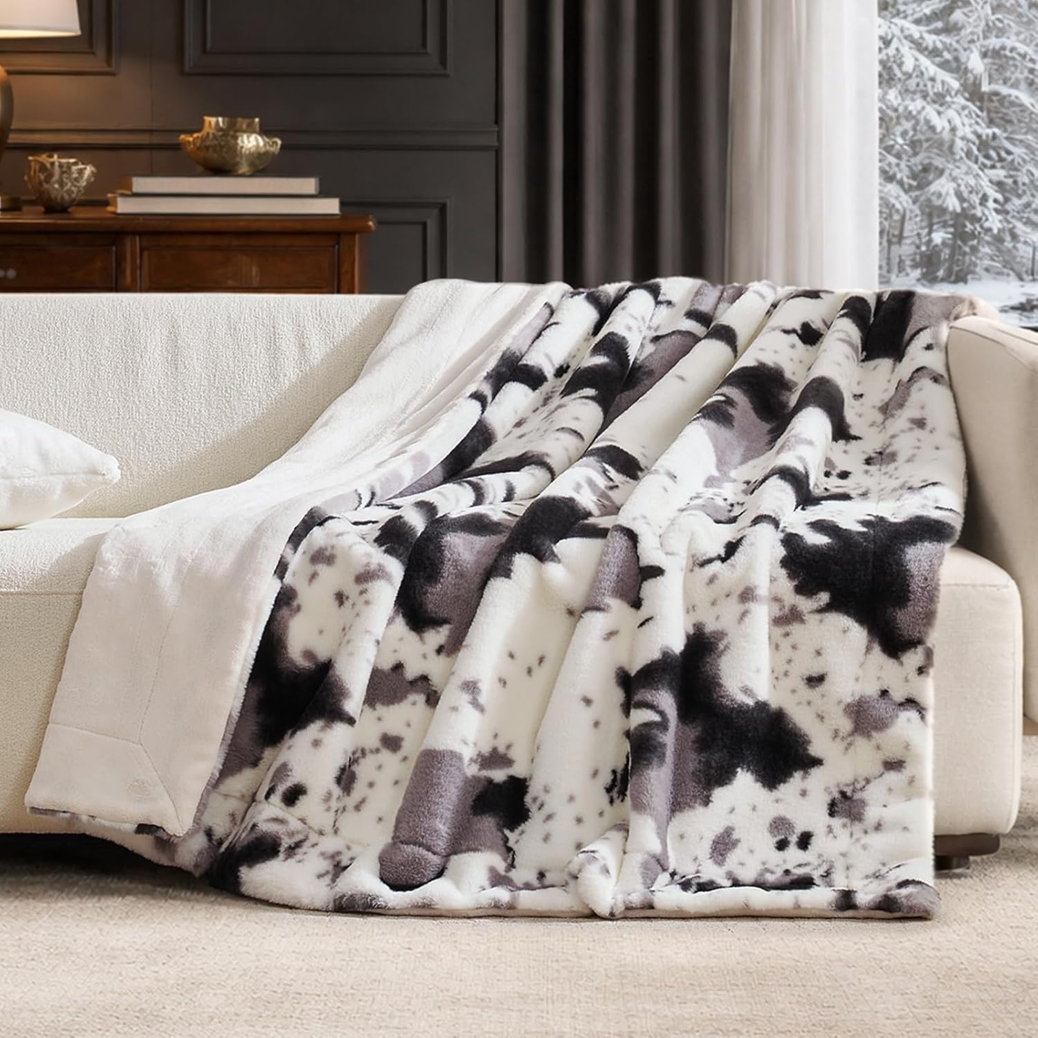 Black Throw Pillow — 50" - View 2