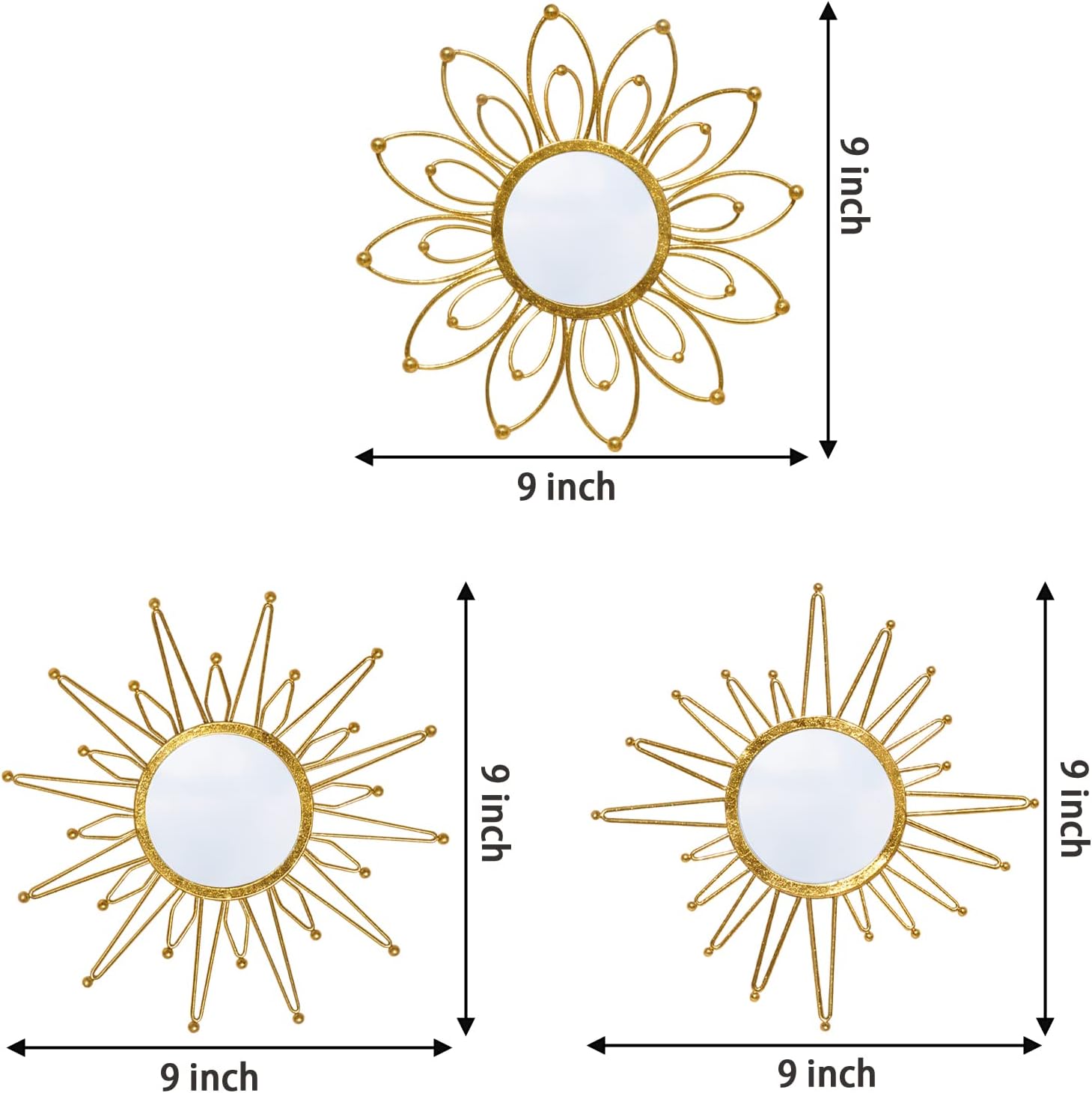 Luxe Gold Mirror — Set of 3 - View 2