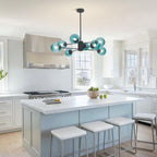 Mid-Century Black Chandelier — 8-Light - View 5