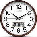 Battery Operated Modern Brown Wall Clock — 11" — Calendar Chestnut Brown