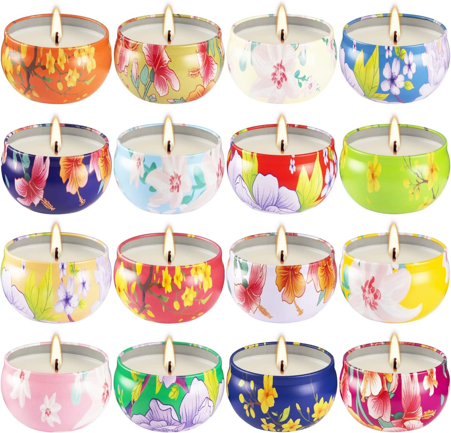 Soy Wax Luxe Black Scented Candle — Set of 4 — 16Pcs-Floral