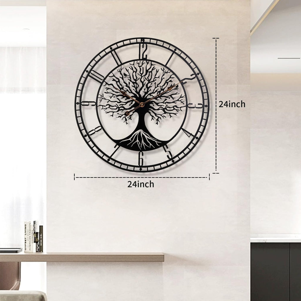 Battery Operated Mid-Century Metal Wall Clock — 24" - View 6