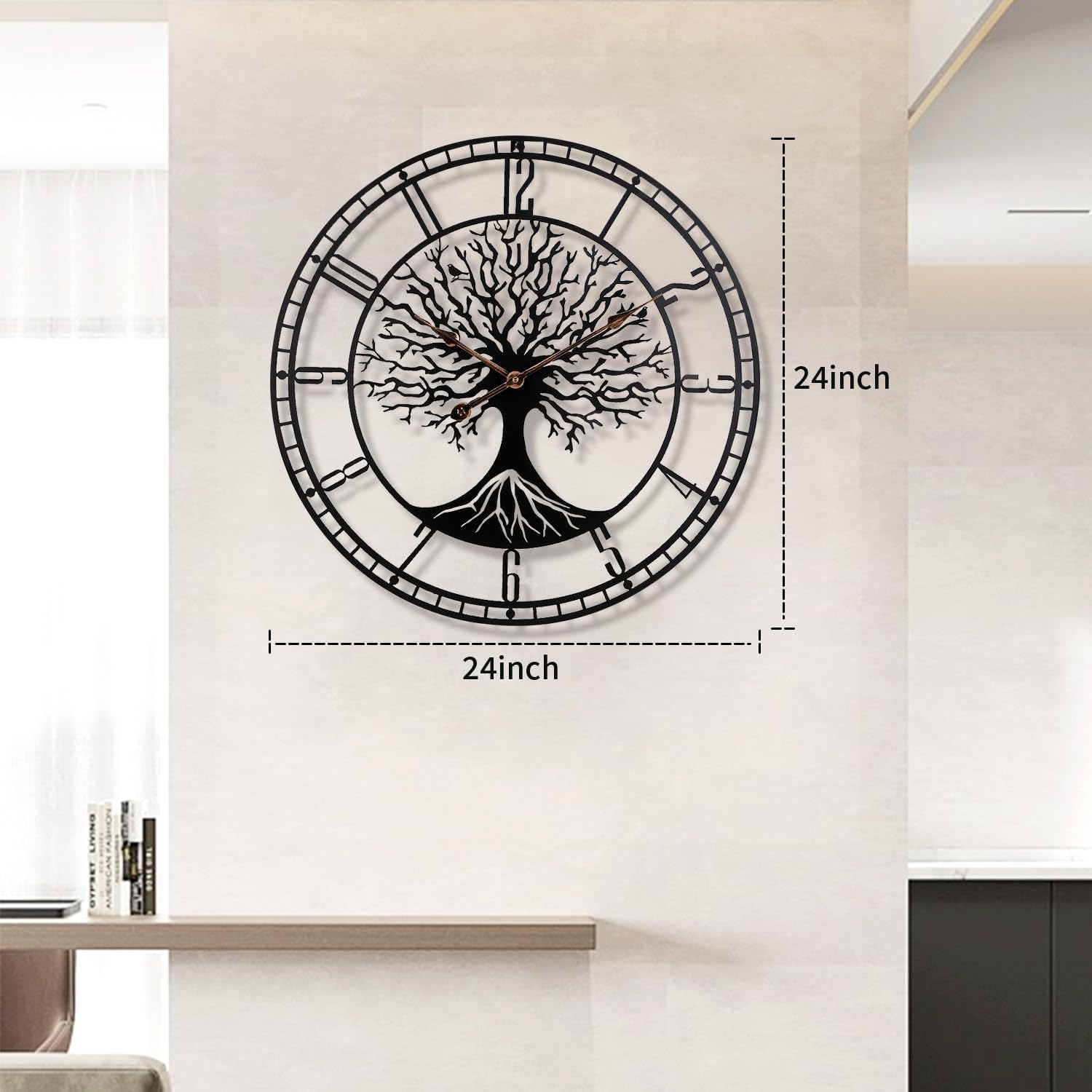 Battery Operated Mid-Century Metal Wall Clock — 24" - View 6