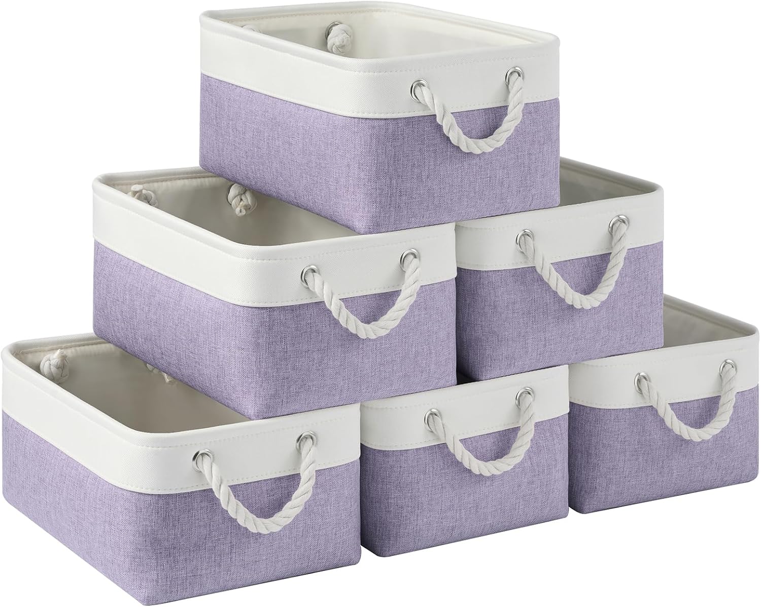 Beige Storage Bin — 2" — 13.8inx9.8inx6.7in-6P