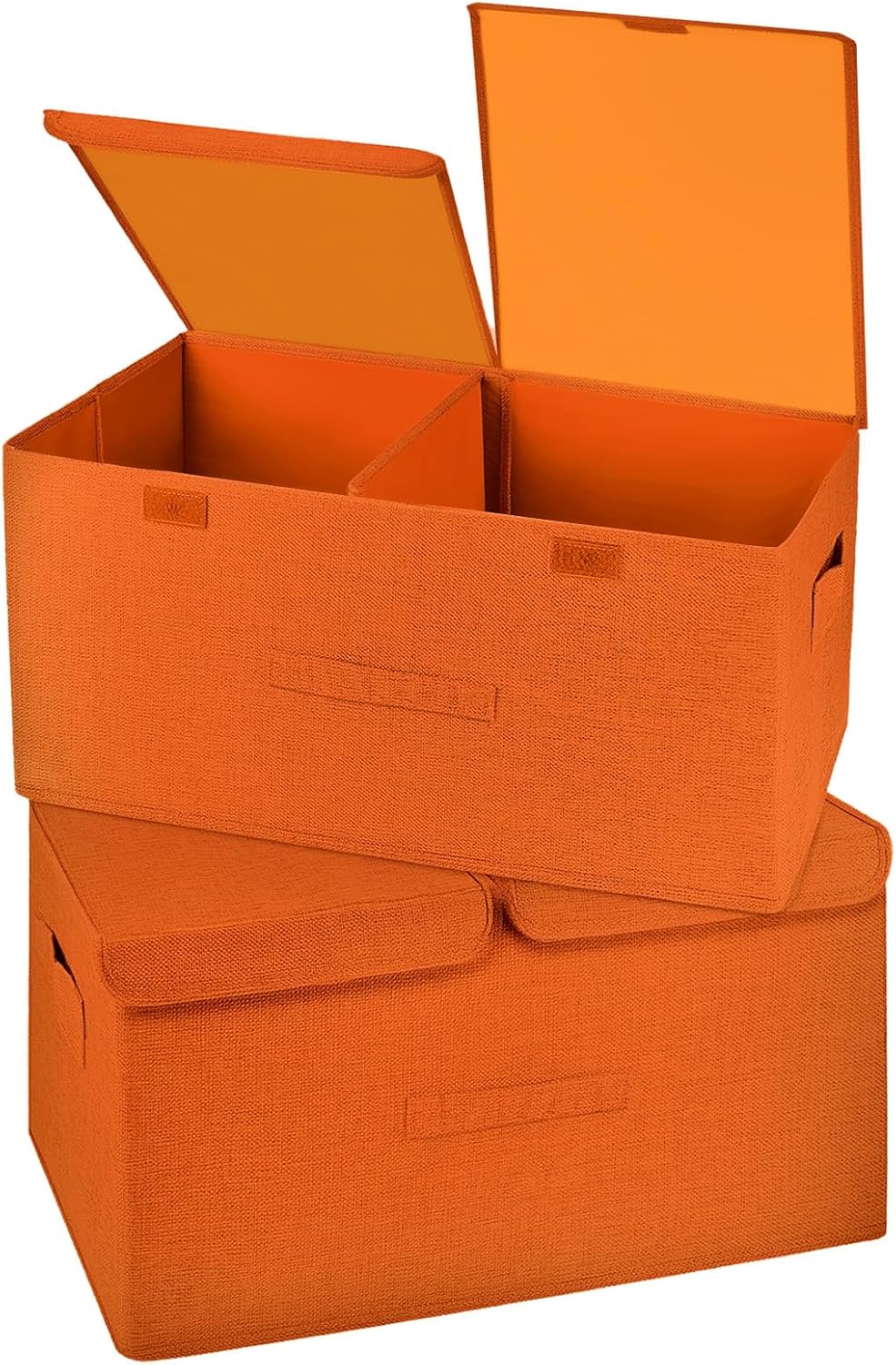 Linen Beige Storage Bin — Orange