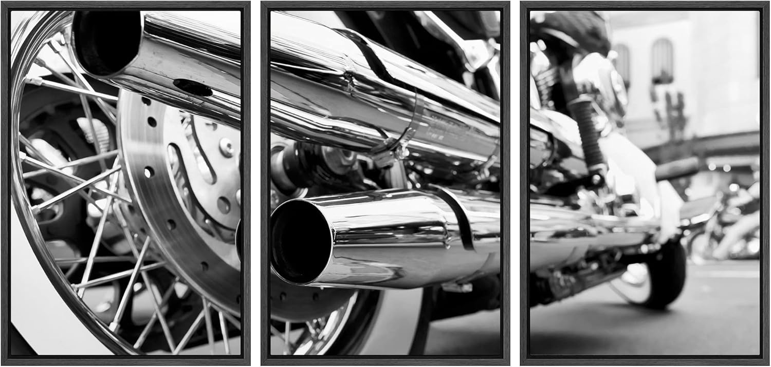 Framed Fabric Wall Art — 16" — 24" x 36" x 3 Panels BLACK