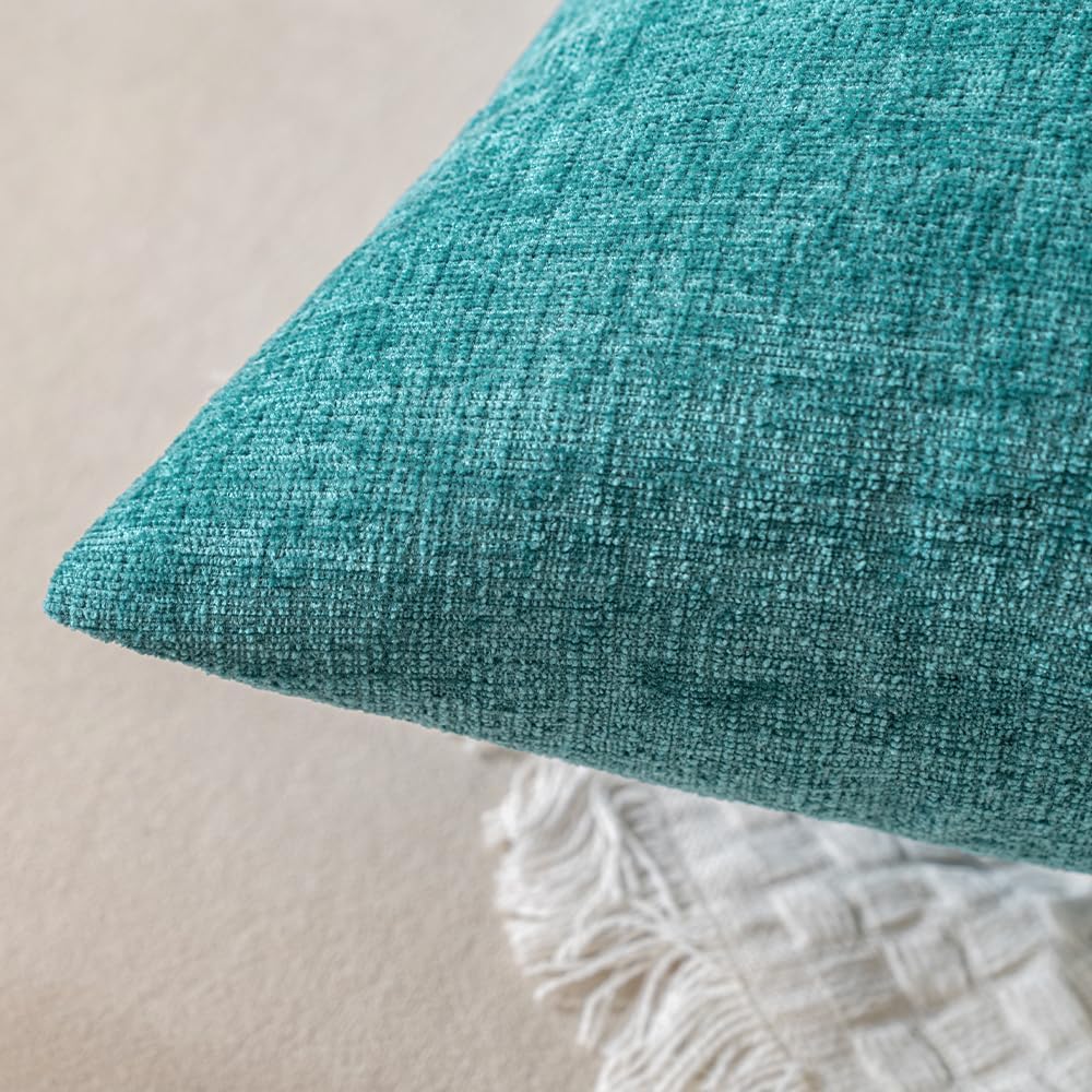 Chenille Boho Beige Throw Pillow Cover — 18" - View 5
