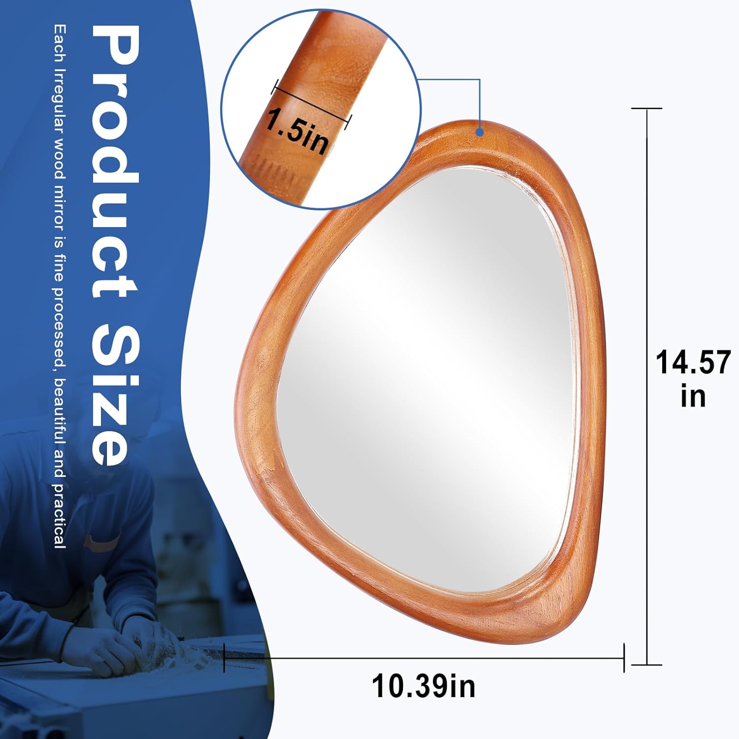 Black Wall Mirror — 15" - View 2