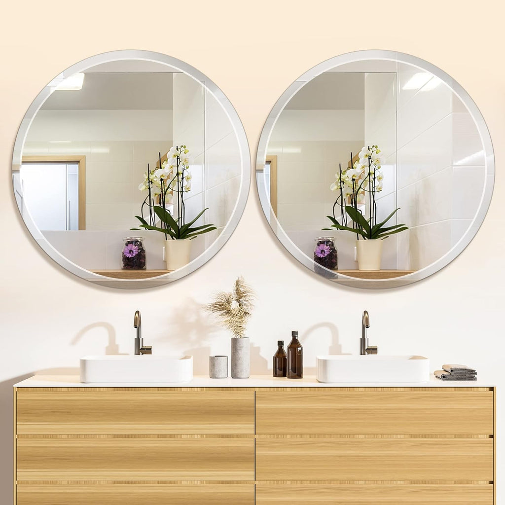 Beveled Beige Wall Mirror — 36" - View 2