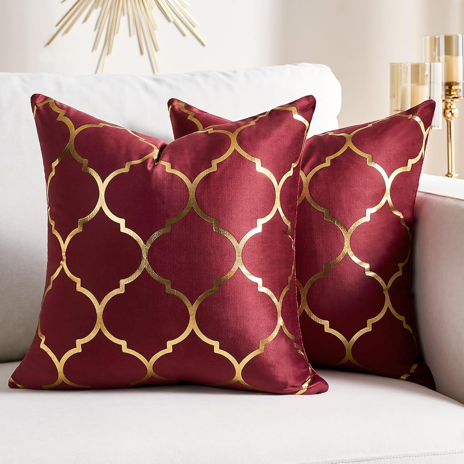 Velvet Boho Black Throw Pillow Cover — 20" — 20" x 20" (Pack of 2)