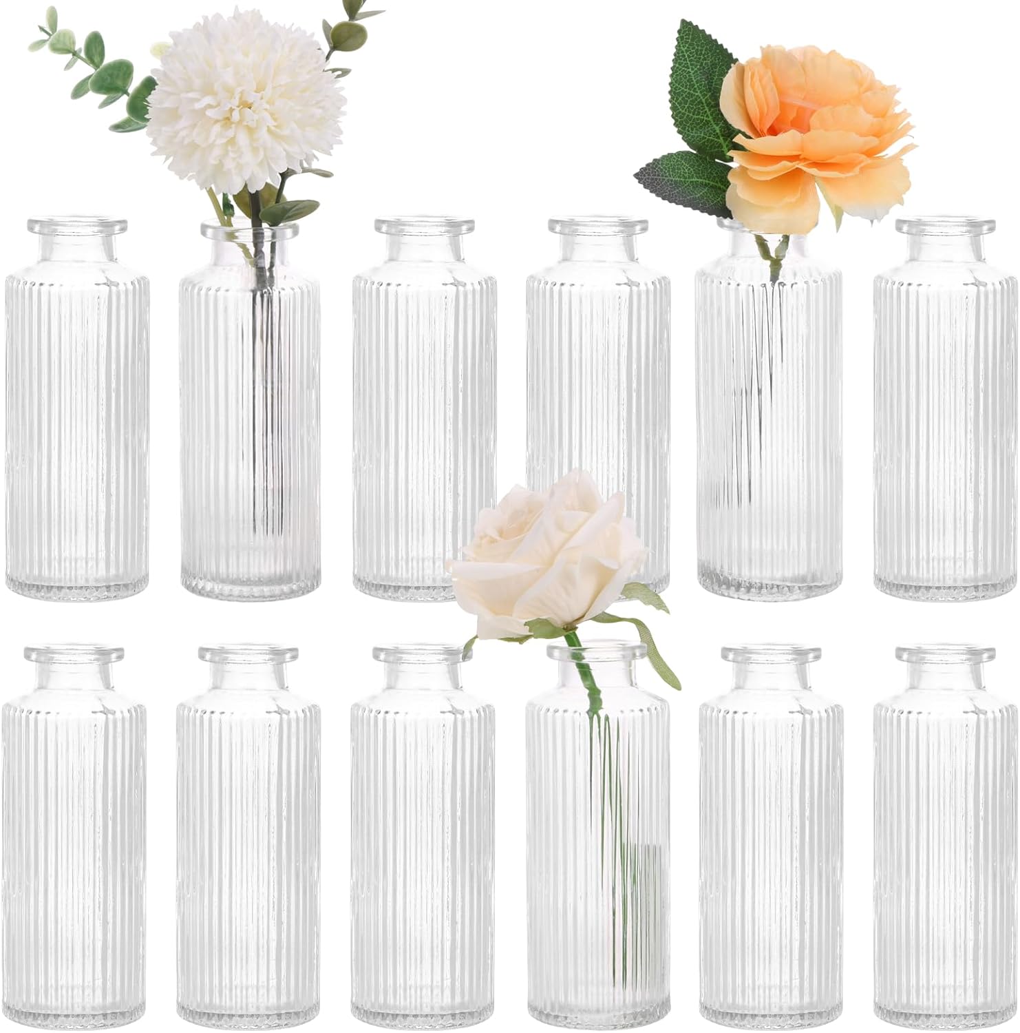 Vintage Blue Flower Vase — Clear-1