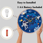 Battery Operated Blue Wall Clock — 12" - View 5