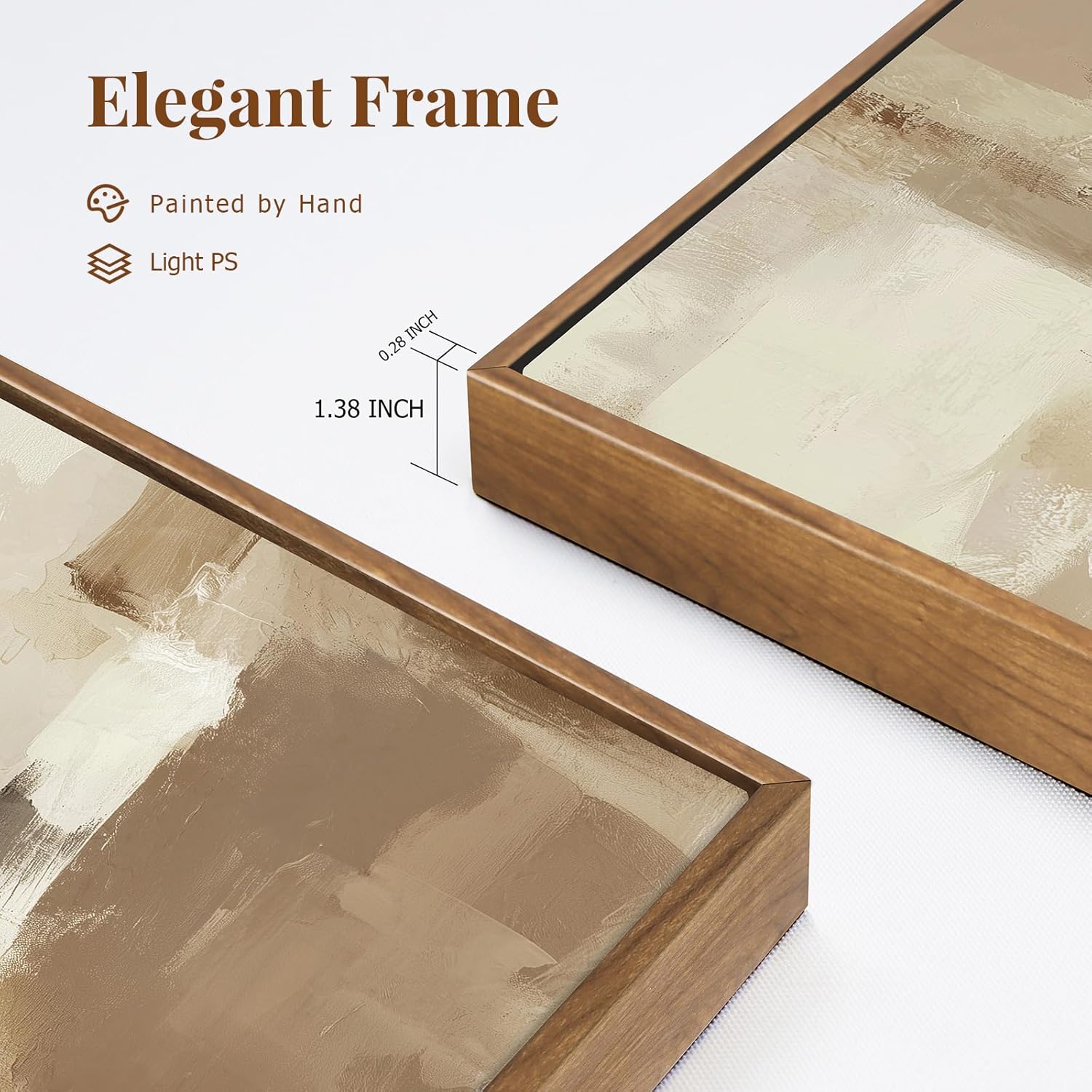 Framed Modern Beige Canvas Wall Art — 24" - View 4