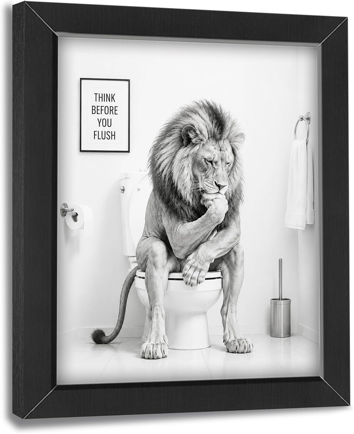 Framed Farmhouse White Wall Art — 12" — Framed Bathroom Art 8