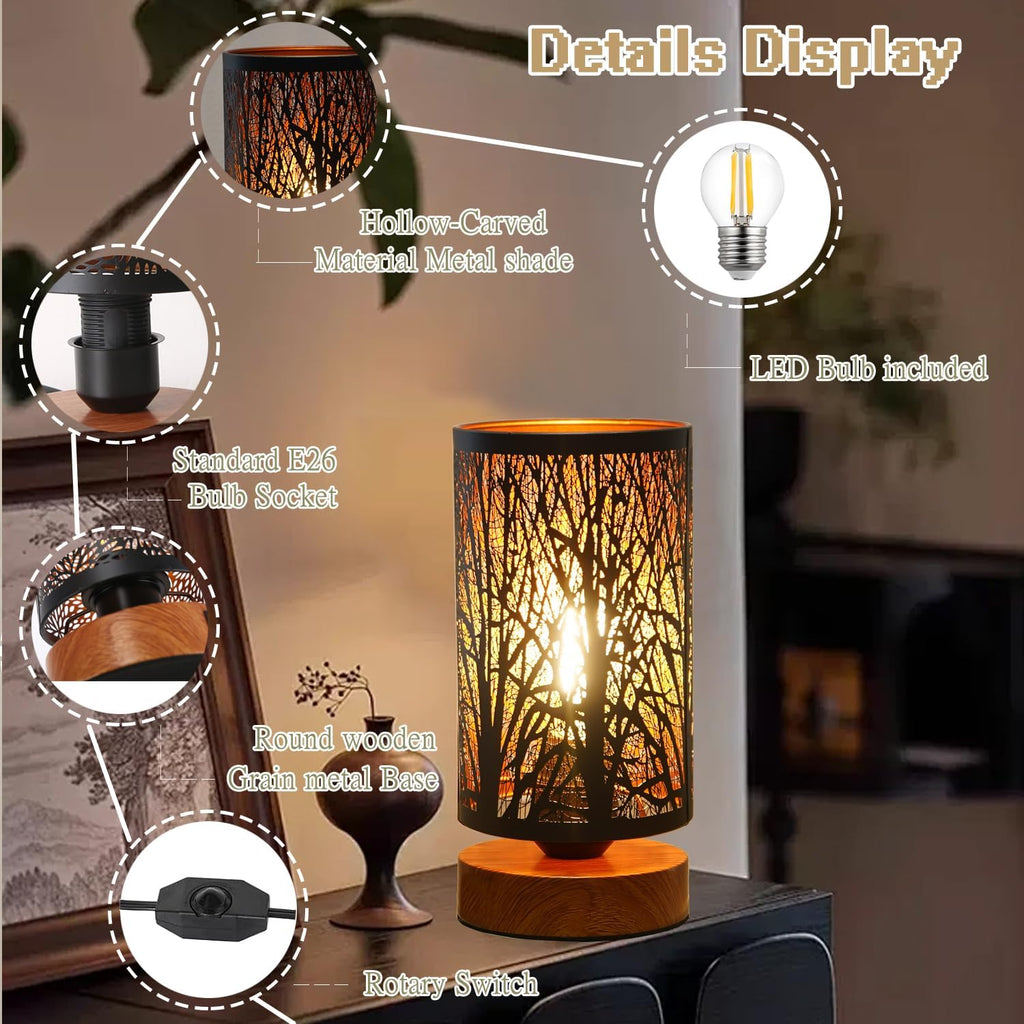 Dimmable Farmhouse Metal Bedside Lamp - View 3