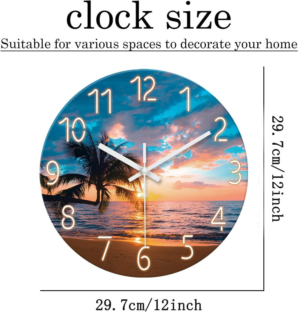 Battery Operated Blue Wall Clock — 12" - View 6