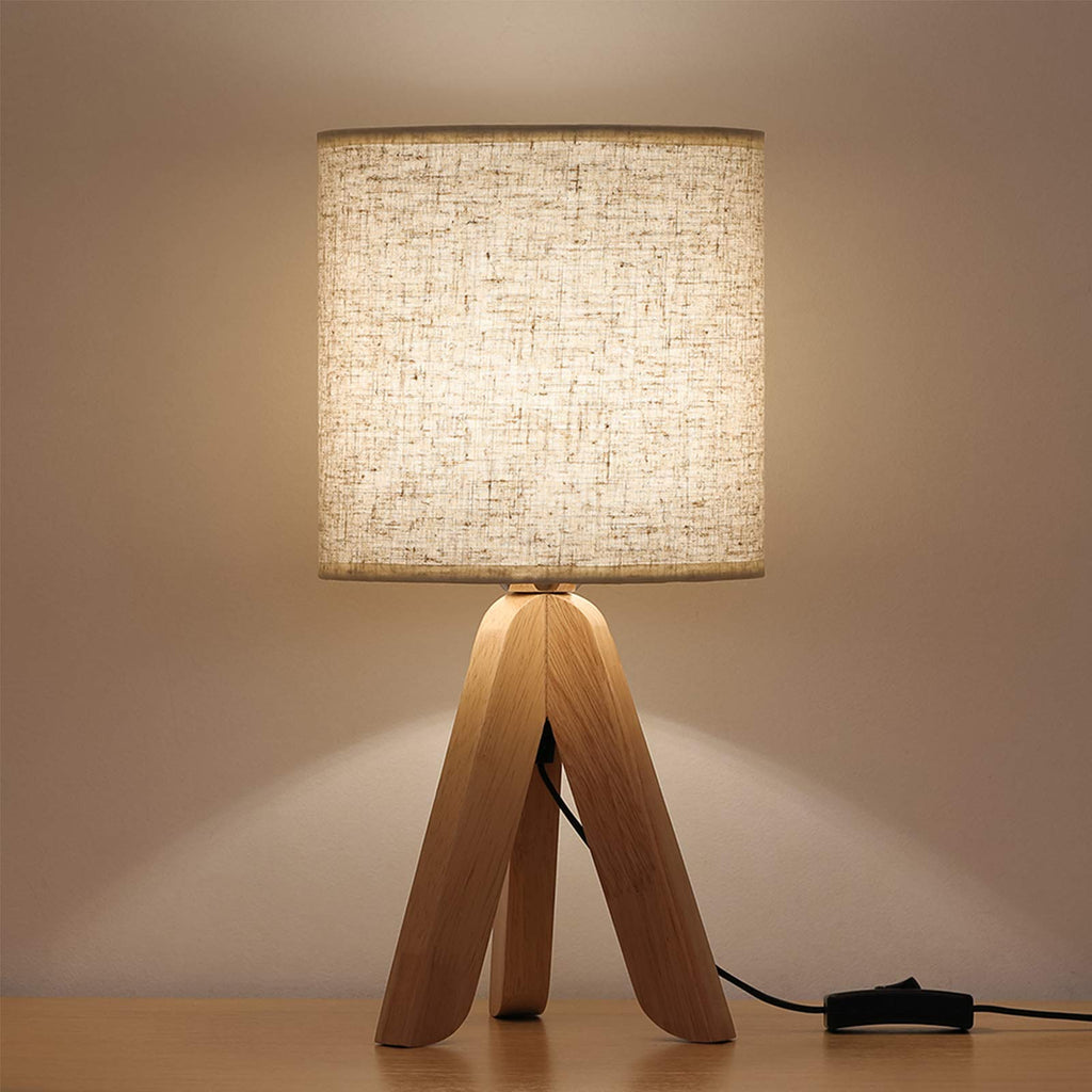 Linen Beige Nightstand Lamp — 4"