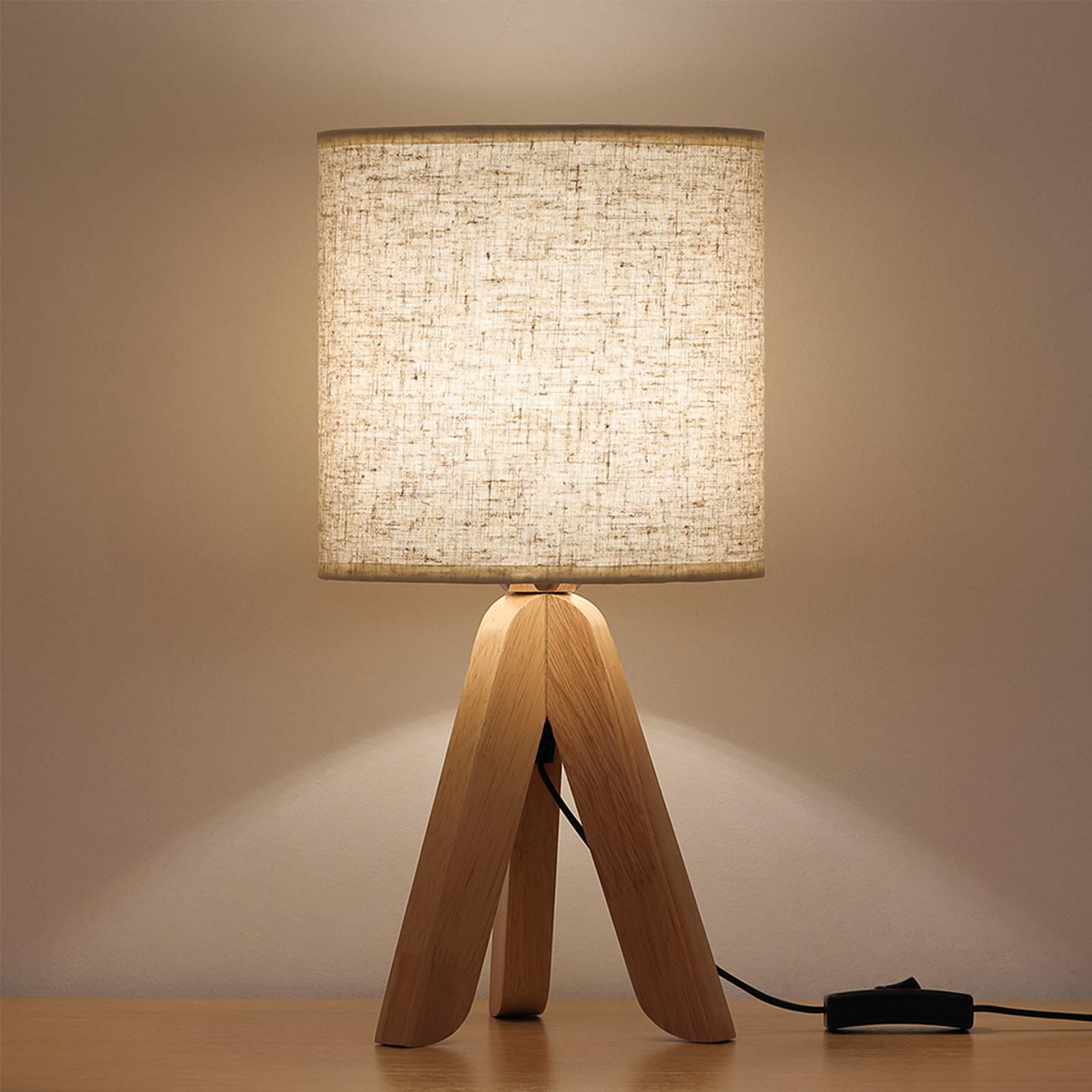 Linen Beige Nightstand Lamp — 4"