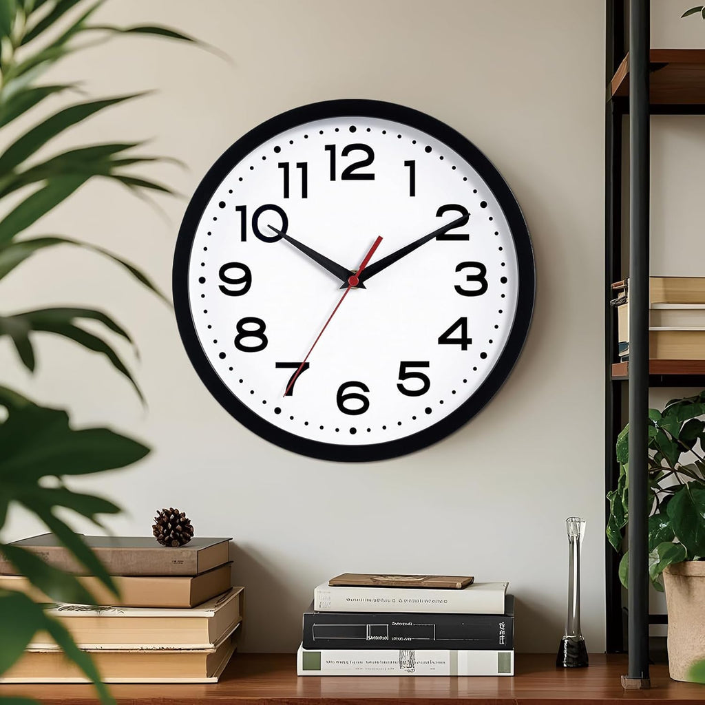 Battery Operated Modern Black Wall Clock — 18" - View 9
