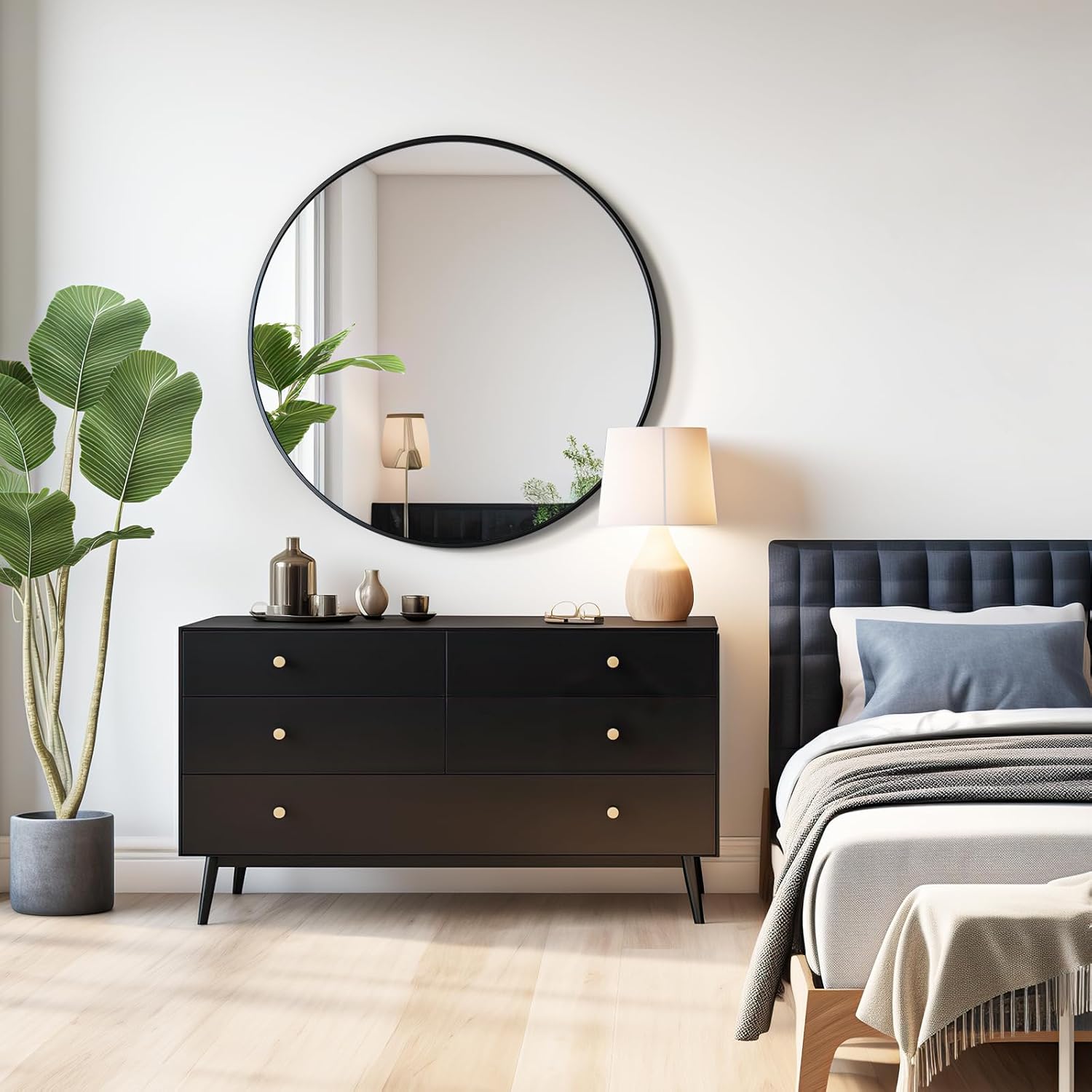 Black Wall Mirror — 36" - View 7