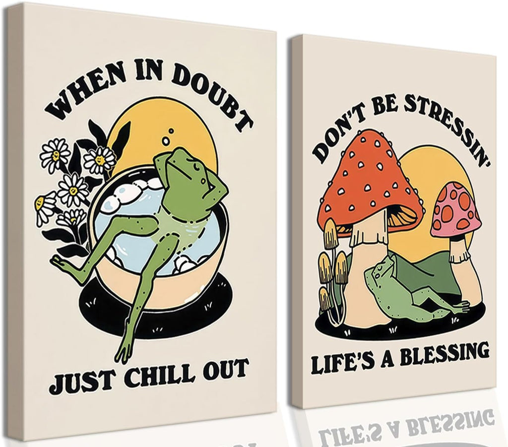 Framed Modern Wood Wall Art — 12" — frog