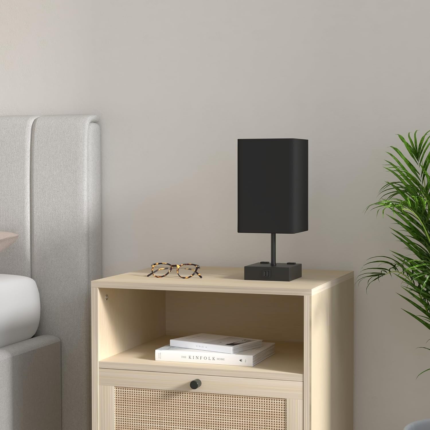 Dimmable Beige Bedside Lamp - View 2
