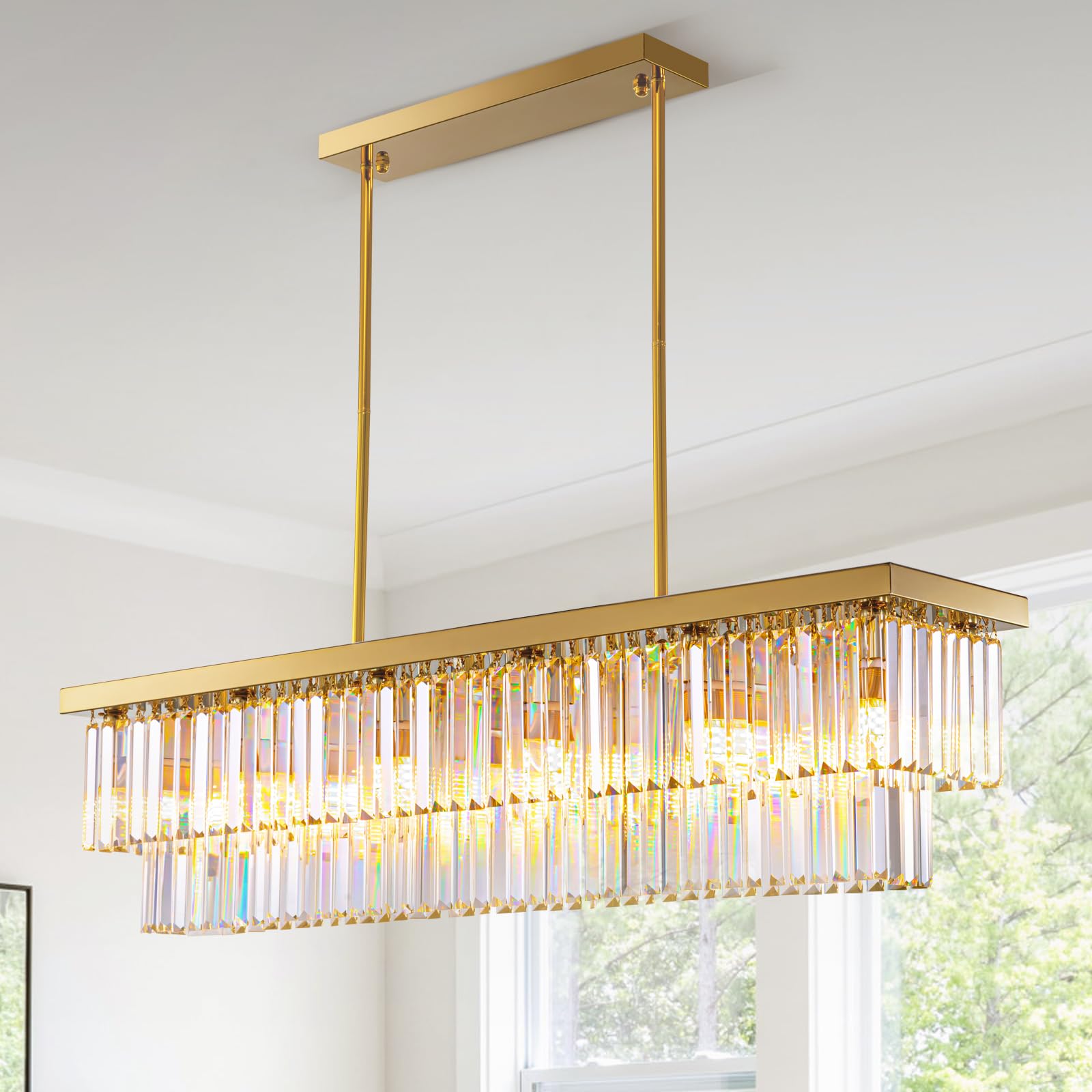 Dimmable Luxe Glass Chandelier — 12-Light