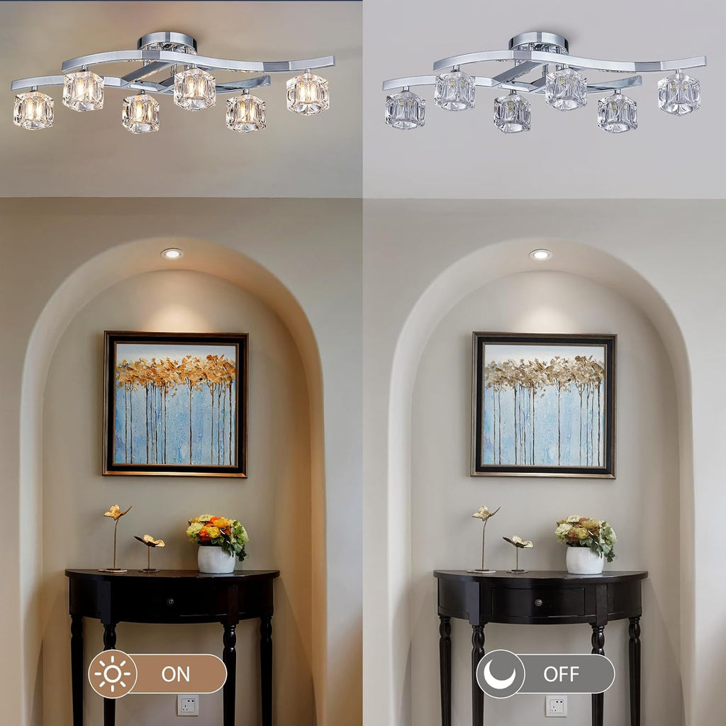Luxe Metal Chandelier — 6-Light - View 5