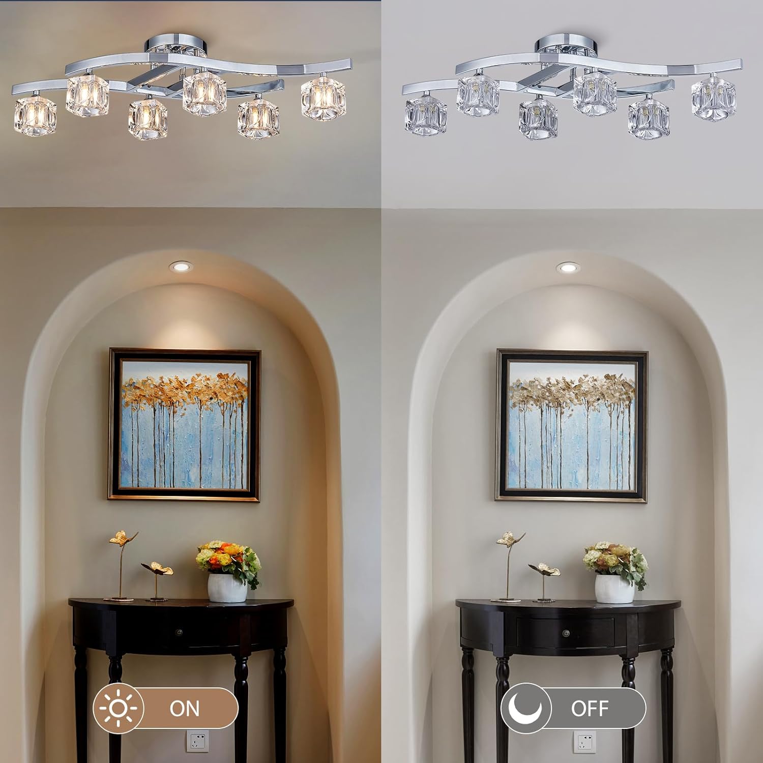 Luxe Metal Chandelier — 6-Light - View 5