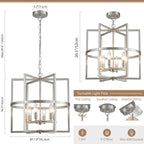 Modern Black Chandelier — 6-Light - View 3