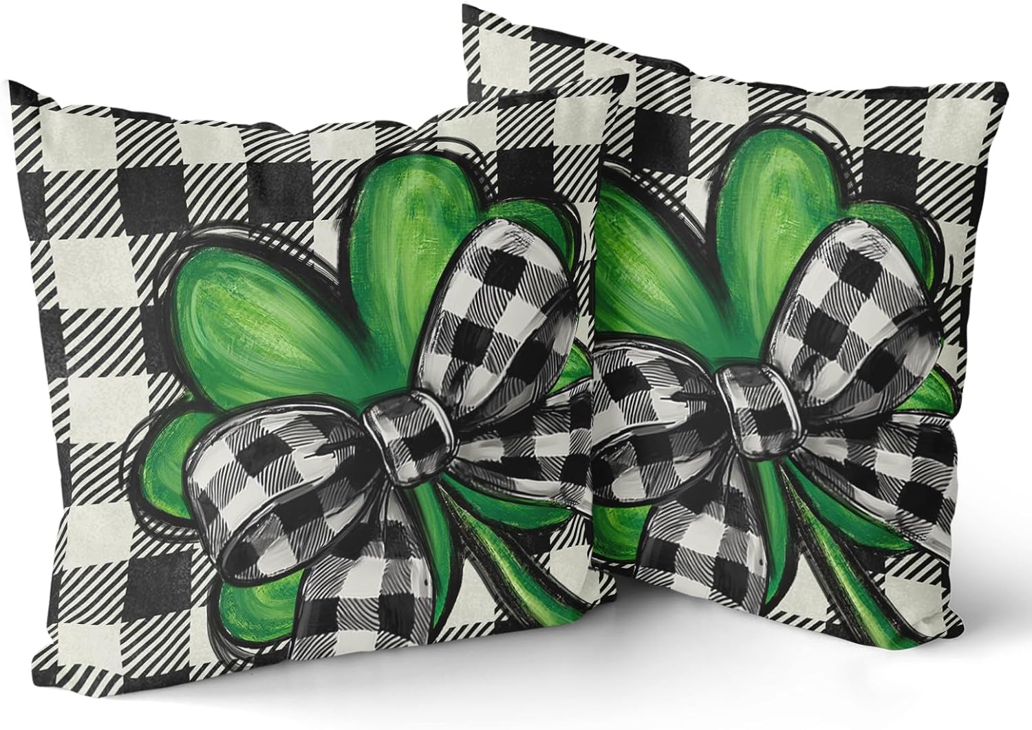 Vintage Boho Black Pillow Cover — 16" — Clover Plaid