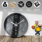 Battery Operated Black Wall Clock — 12" - View 4