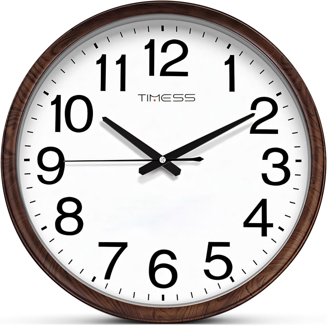 Battery Operated Modern Brown Wall Clock — 11" — Chestnut Brown