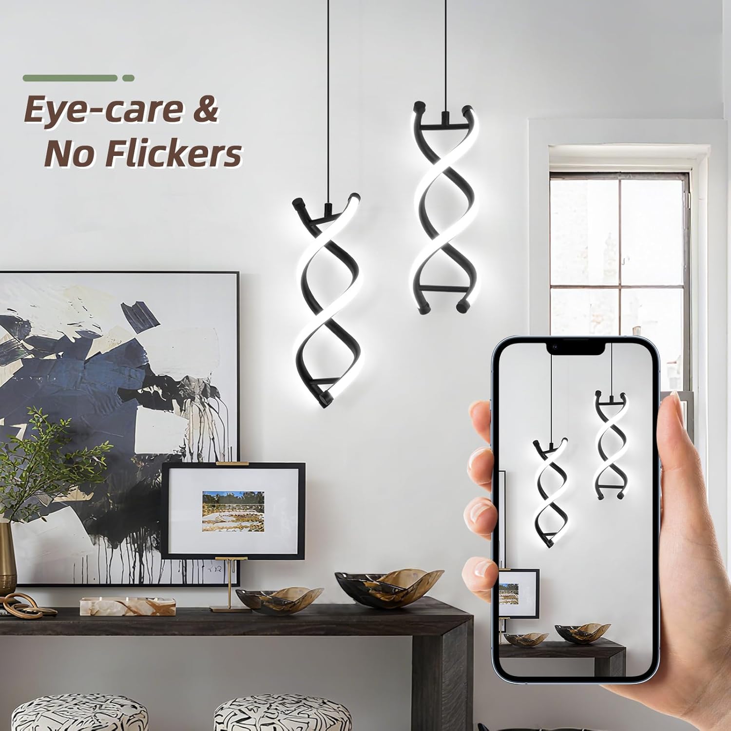 Dimmable Modern Black Pendant Light - View 5