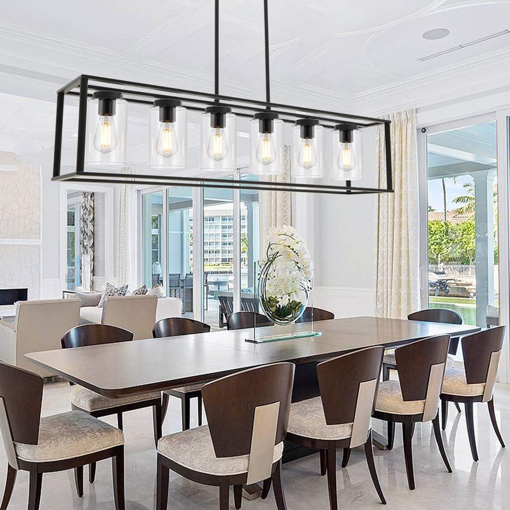 Farmhouse Black Chandelier — 6-Light - View 2
