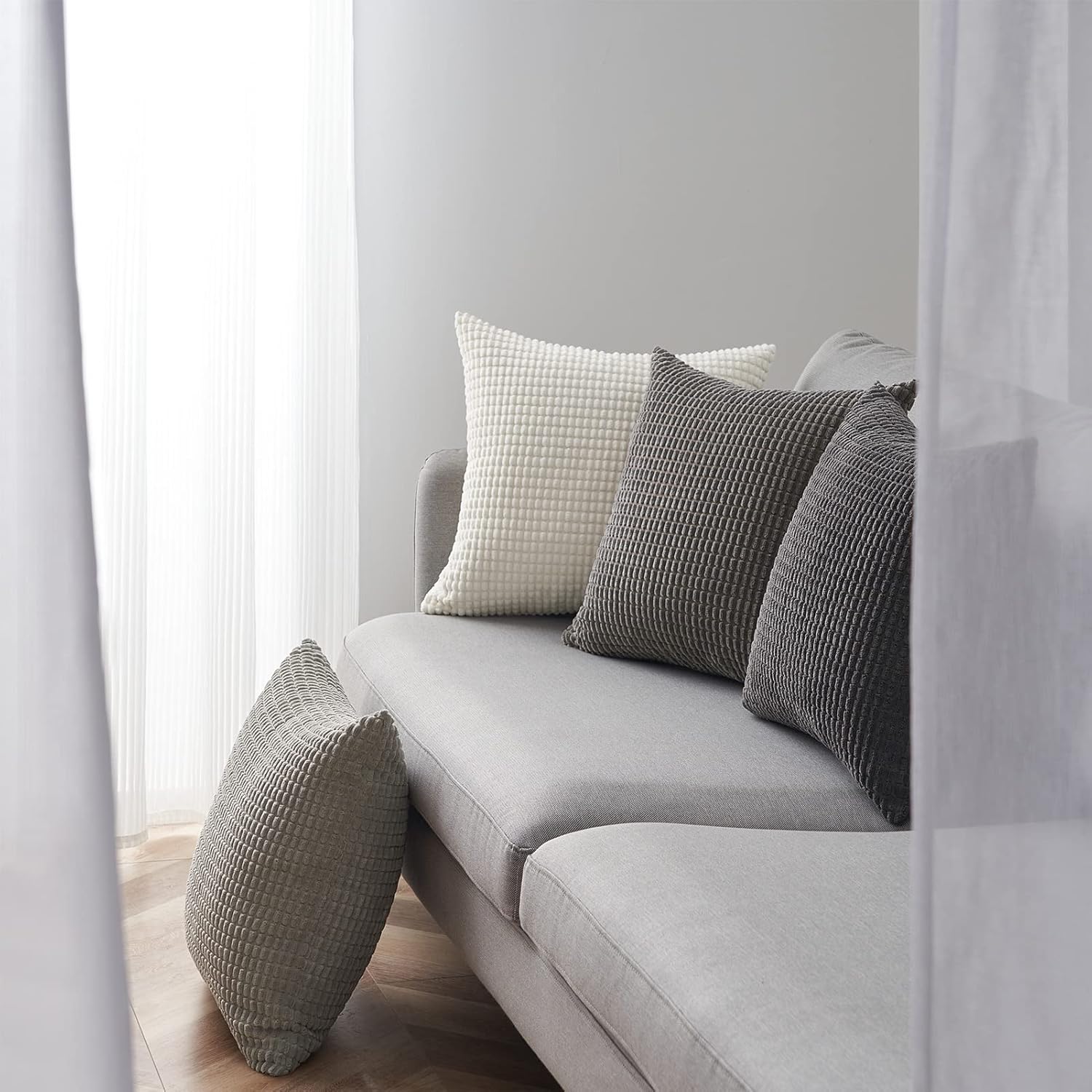 Boho Beige Throw Pillow Cover — 24" - View 3