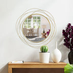 Round Black Wall Mirror — 20" — Gold