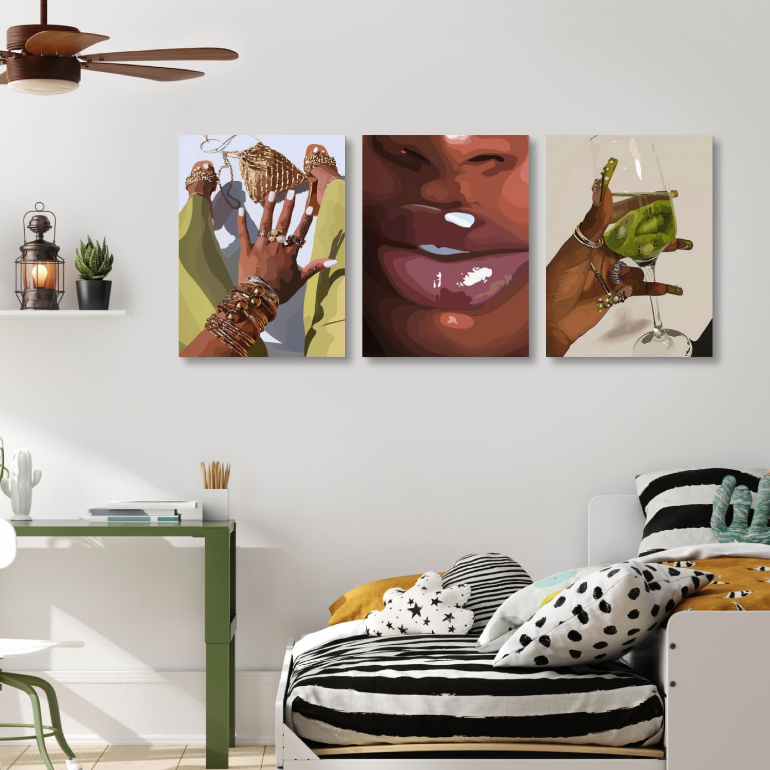 Framed Green Canvas Wall Art — 12" - View 6