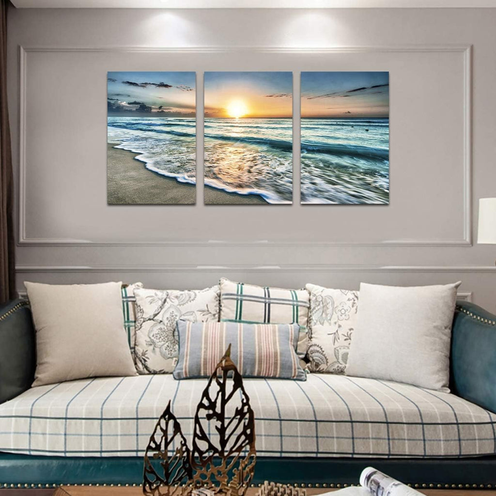 Framed Modern Blue Canvas Wall Art — 16" - View 5