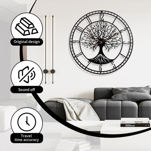 Battery Operated Mid-Century Metal Wall Clock — 24" - View 2