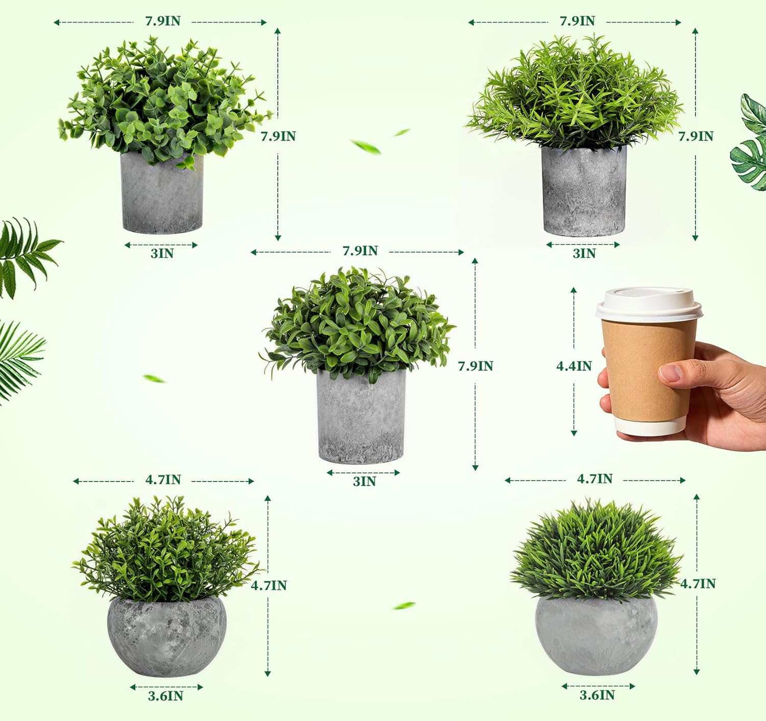 Farmhouse Green Faux Plant - View 2