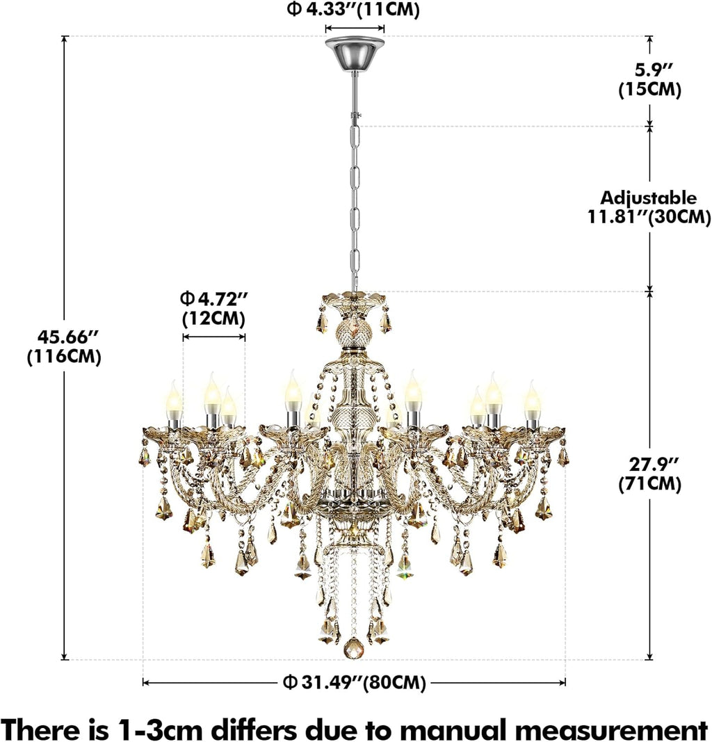 Adjustable Luxe Metal Chandelier — 35" - View 7