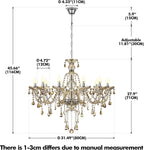 Adjustable Luxe Metal Chandelier — 35" - View 7