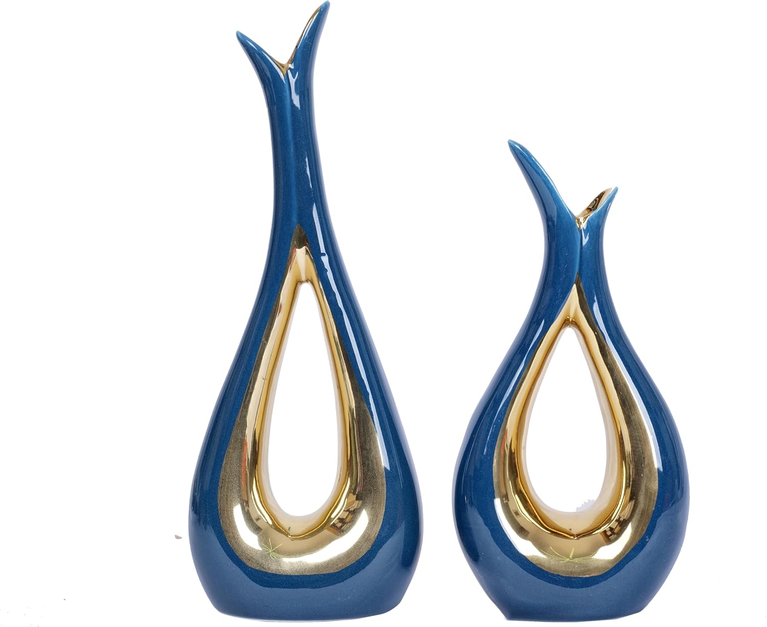 Luxe Blue Flower Vase — Set of 2 — Blue