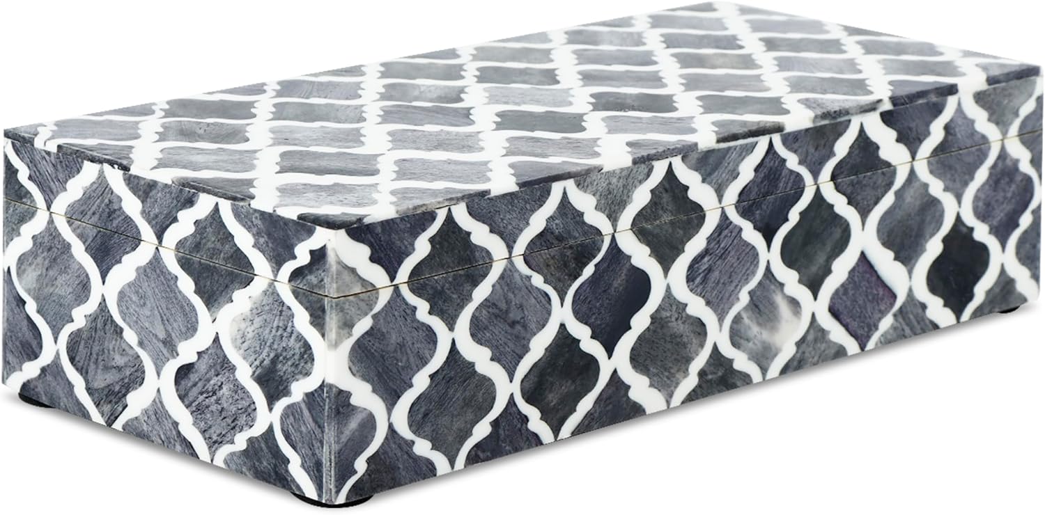 Vintage Boho Blue Storage Basket — 5" — MUMTAZ-GREY