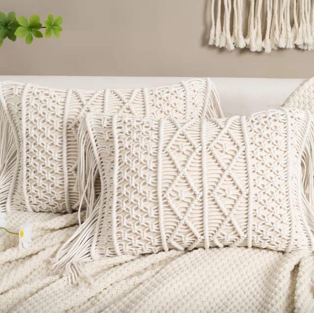 Lumbar Boho Rattan Throw Pillow Cover — Set of 2 - View 2