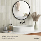 Round Modern Beige Wall Mirror — 24" - View 4