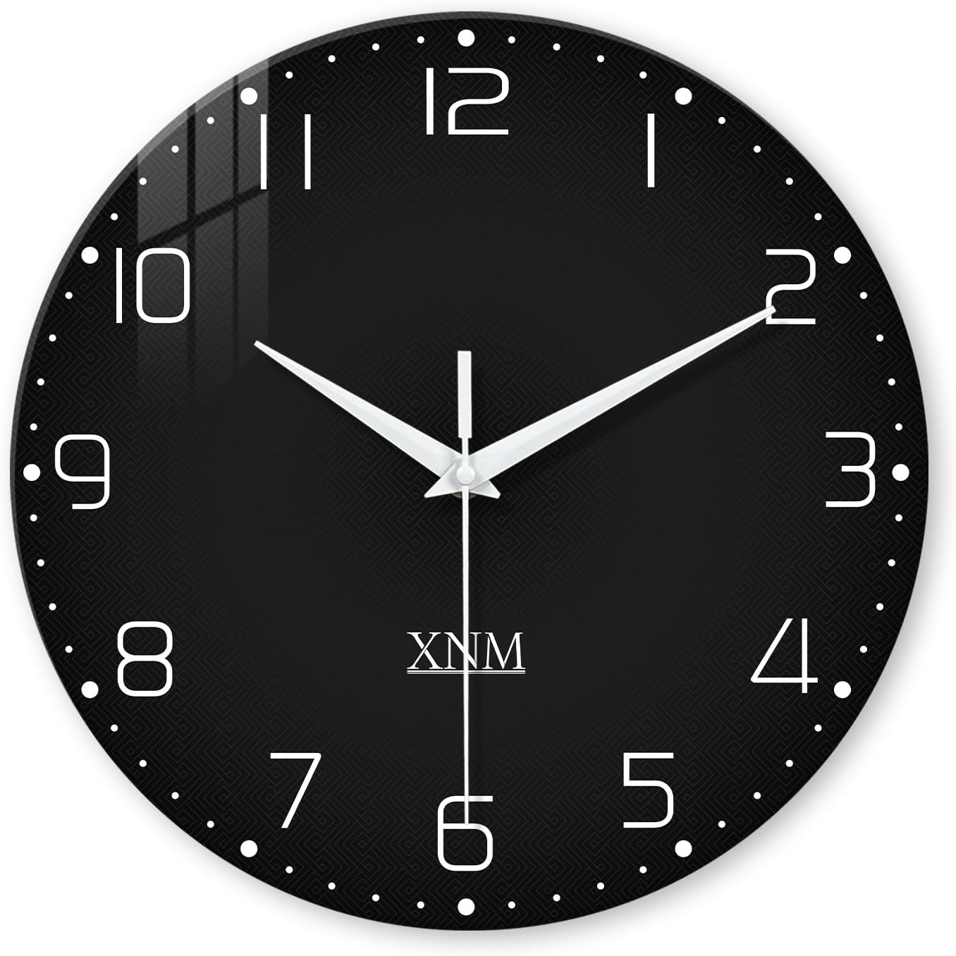 Battery Operated Modern Black Wall Clock — 24" — 12 Inch