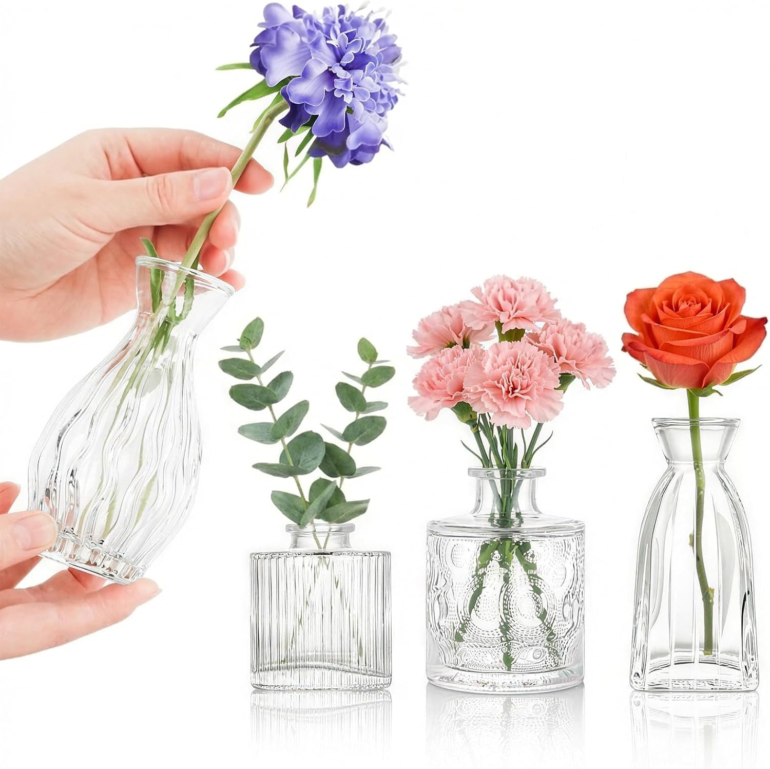 Glass Flower Vase — Set of 4 - View 10